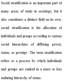 Stratification Definitions